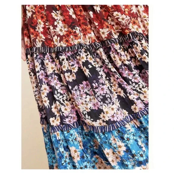 NWT Anthropologie Bhanuni by Jyoti Anarosa Tiered Maxi Skirt Floral Boho 4 $158 - Picture 4 of 12